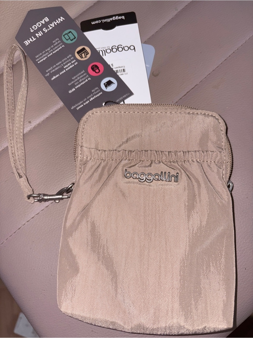 Baggallini Blush Pink Wristlet Pouch